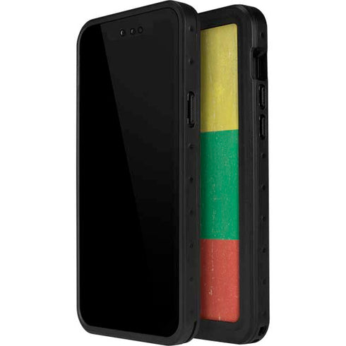 Lithuania Flag Distressed iPhone 14 Pro Max Waterproof Case